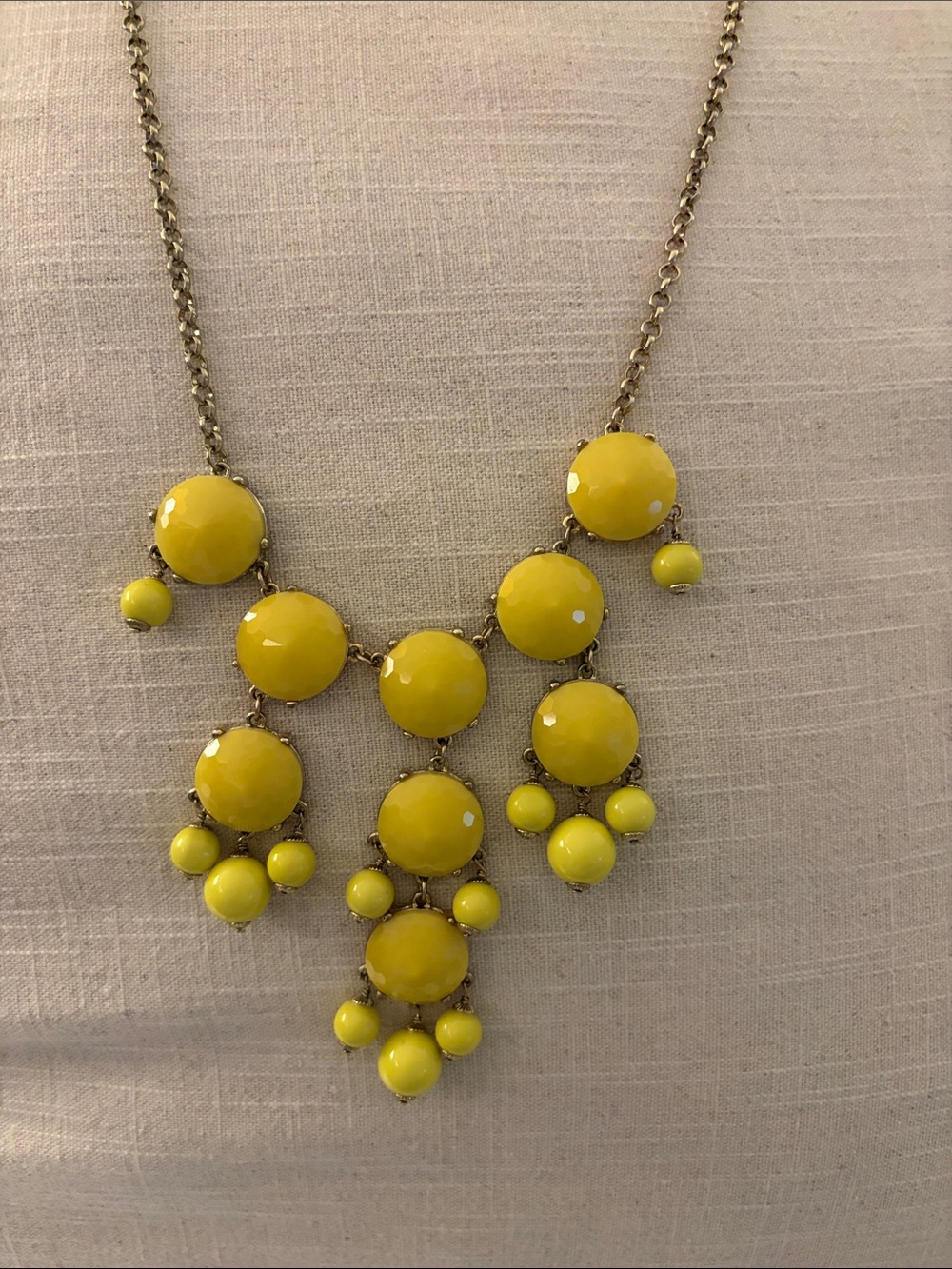 J. Crew Yellow Cluster Drop Bib Necklace